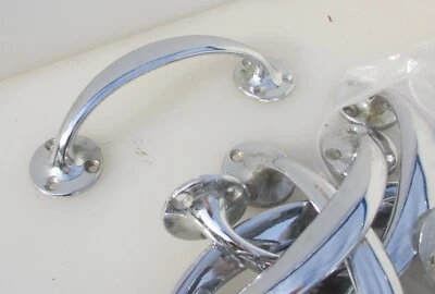 Vintage Chromed Door Handle Shop Pull Retro Old Deco Chrome 7.25" - £7each - Image 1 of 4