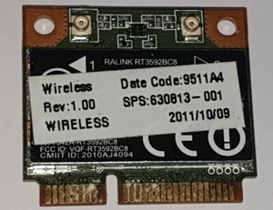 Tarjeta Chip GENUINA HP 630813-001 629887-001 WIFI MEDIO 802.11b/g/n Ralink RT3592C8 - Imagen 1 de 2