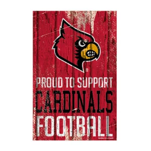 Louisville Cardinals Sign 11x17 Wood Proud to Support Design - Picture 1 of 1