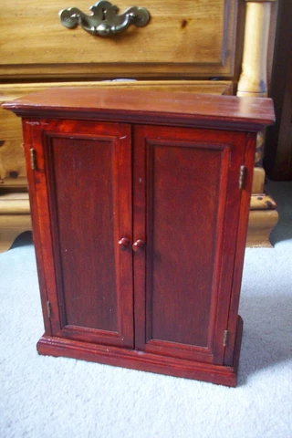 Vintage Wooden Counter/table top display Cabinet....cherry Cover