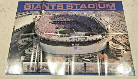 (2) 2009 New York Giants SGA NFL Tribute To Giants Stadium Poster 36x24 LOT Of 2 Cover
