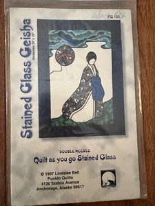 1997 Stained Glass Geisha Double Needle Quilt As You Go Punkin Quilts 29" X 39" - Picture 1 of 1