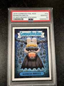 2018 Topps Garbage Pail Kids 80’s Bonkers Bruce 1b PSA 10 Gem Mint Batman Qty Av - Picture 1 of 5