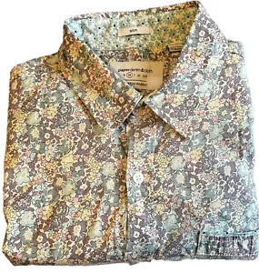Paperdenim&cloth Men SLIM FIT Floral Button Down Stretch Shirt Long Sleeve Sz M - Picture 1 of 9