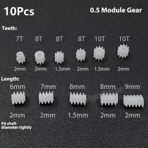 10 piezas engranajes de plástico transmisión piñón engranajes helicoidales para eje de juguete RC de 1 mm 1,5 mm 2 mm - Imagen 1 de 42