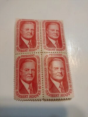 US  #1269  block  of 4,  5¢. PRESIDENT HERBERT HOOVER  - Image 1 of 2