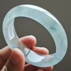 60mm Natural Icy Green Jadeite Jade Bracelets Burma Jade Bracelet Bangle 3018 - Picture 1 of 22