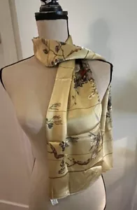 Vintage The Art Institute Of Chicago 100% Silk Asian Art Scarf New - Picture 1 of 9