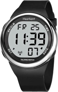 Atom sprechende Uhr stellt sich selbst für Sehbehinderte oder Senioren LCD große Zahl - Bild 1 von 8