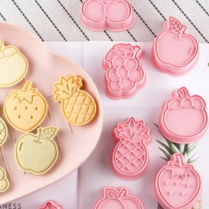 8Pcs Fruit Cookie Embosser Mold 3D Frosting Fondant Plastic Cookie Press Mol _yi - Bild 1 von 12