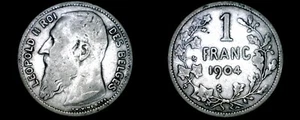 1904 Belgian 1 Franc World Silver Coin - Belgium - Picture 1 of 1