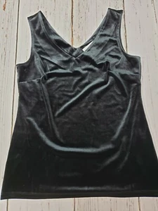Charter Club Velvet Sleeveless V-Neck Women's Size XS Black Tank Top New W/Tags - Picture 1 of 6