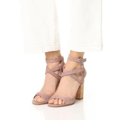 Sigerson Morrison Zapatos Beige con Tiras con Tacones de Corcho Plantilla Acolchada Talla 7.5 Foto 1 de 4