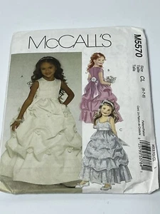 Girls Dress Size 6-8 M5570 Ruffled Full Wedding Flower Party Uncut McCall's - Picture 1 of 2