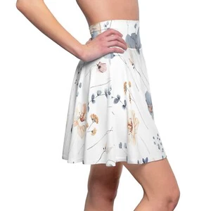 Floral Flowers Women's Girl's Skater Skirt Dress - Watercolor Floral Design - Picture 1 of 43