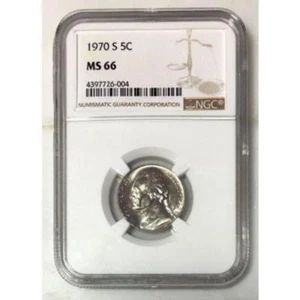 1970 S Jefferson Nickel NGC MS66   ***Rev. Tye's Coin Stache*** #6004 - Picture 1 of 4