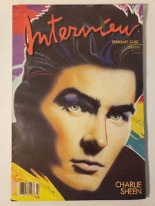 1987 ANDY WARHOL'S 'INTERVIEW MAGAZINE' - CHARLIE SHEEN - Picture 1 of 3