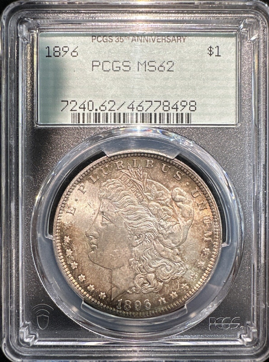 1896 Morgan Silver Dollar $1 MS62 PCGS 35th Anniversary | eBay