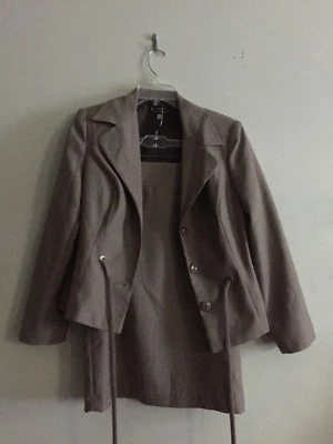 Giorgio Sant'angelo Talla 14 Marrón Claro 2 Piezas Falda Traje Mujer Formal Elegante Foto 1 de 4