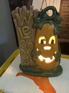 Large Ceramic , Welcome Goodbye Lighted Ceramic Sign - Picture 1 of 6