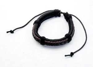 Coconut Brown Leather Adjustable Bracelet - Bild 1 von 1