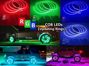 JHB 4x 17.5" RGB Color Changing COB LED Car Trucks Wheel Rings Rim Lights(Metal) - Foto 1 di 22