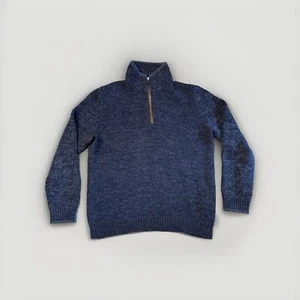 Fedeli Italy Knit 1/4 Zip Sweater Mens 56 US XXL Pullover Navy Blue Euc - Bild 1 von 8