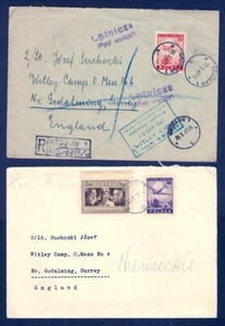 POLAND 1947 TO WHITLEY RESETTLEMENT CAMP SURRY w/BOXED CANCEL - Picture 1 of 1