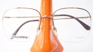 Oldschool Brille Fassung goldfarben Gestell groß kastig Herren nur Oberrand Gr M - Bild 1 von 4