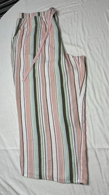 Cacique Sleep Pajama Bottoms Womens Size 22/24 Multicolor Wide Leg Cotton READ - Image 1 of 4