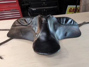 15" Children's Black Leather Dressage Saddle High Quality Unmarked - Picture 1 of 16