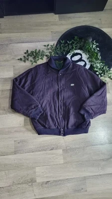 Veste vintage Lacoste bombers années 80s 90s rare bleu marine vert col teddy L - Photo 1/4
