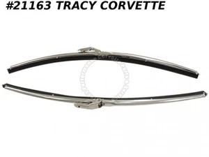1963-1967 Parabrisas Nuevo Escobillas Acabado Brillante Acero Inoxidable 16" Inserciones - Imagen 1 de 4