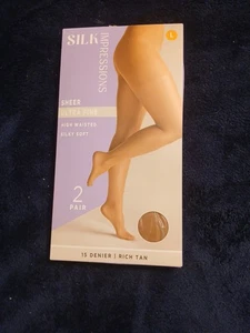 Collant ultrafine trasparente Silk Impressions -- 2 paia -- taglia large - Foto 1 di 2