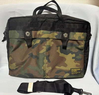 Vintage Ralph Lauren briefcase Messenger Bag Tote camouflage Military Boston RRL - Image 1 of 4