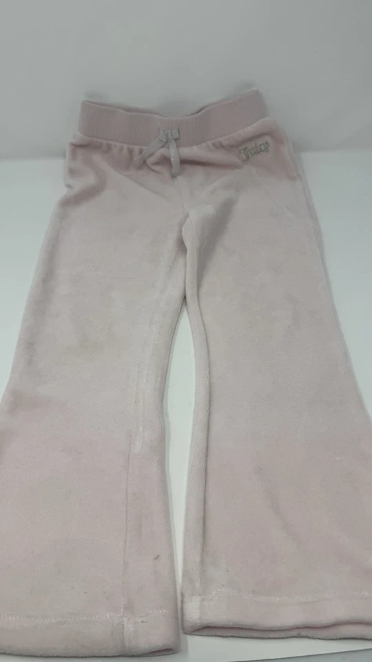 Juicy Couture Little Girls Baby Pink Velour Pants with Logo Accent Size 4 - Image 1 of 4
