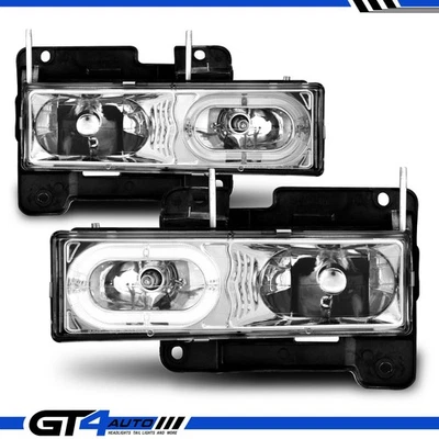 88-98 Chevy GMC C/K 1500 2500 3500 Tahoe Yukon Suburban LED Halos Faros Juego Foto 1 de 4