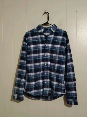 Camisa Merona Mujer Talla Pequeña Verde Franela a Cuadros Abotonada Manga Larga Cuello Foto 1 de 2