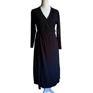ISABELLA OLIVER | Schwarzes Umstandskleid Wickelkleid 3/4 Ärmel Midi Größe 5 12/14 - Bild 1 von 7