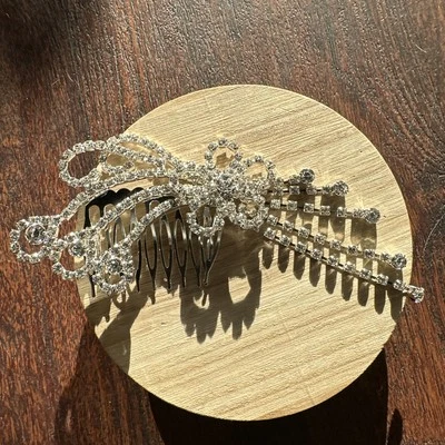 Gold Plated Bridal Hair Comb,  with Rhinestones - Image 1 of 4