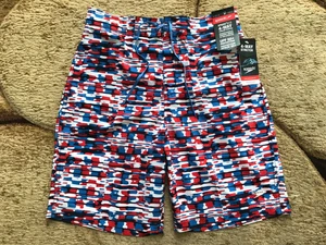 Speedo Swim Eco Boardshorts Trunks Mens Size Small Abstract Red White Blue NWT - Picture 1 of 5