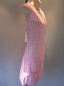 Nos DeadStock Gingham 60s Mod Romper Jumper PlaySuit Dress Rockabilly Vintage 14 - Picture 1 of 11