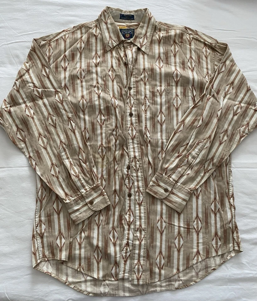 VTG Ralph Lauren Chaps Aztec Button Down  Long Sleeve Shirt WPL 125 Men’s Large - Image 1 of 4