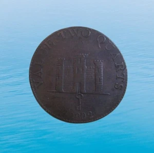 GIBRALTAR 2 QUARTOS TOKEN ROBERT KEELING 1802 KM Tn2 #79# - Picture 1 of 2