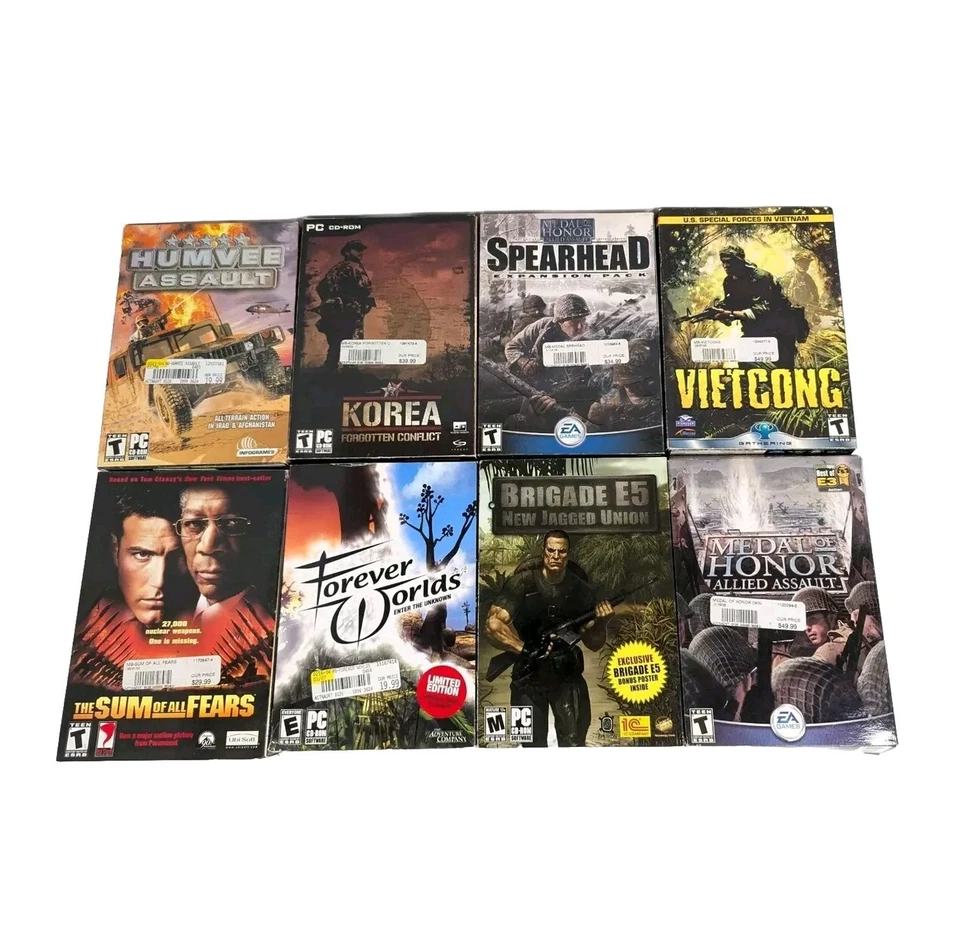 Lot Of 8 PC Military Shooter RPG FPS Games Medium Boxes Some With Manuals L11 - Image 1 of 4