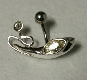 Bauchring Sterlingsilber mit Schmucksteinen  - Bild 1 von 2