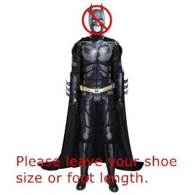 Batman Costume Cosplay Suit Bruce Wayne The Dark Knight Mask Boots Outfit - Image 1 of 4