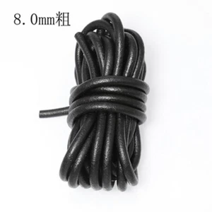 DIY Black Round Cow Real Leather Cord Lace Rope Weave String Hand knitted - Picture 1 of 12
