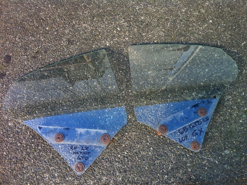 1968 1969 PONTIAC GTO JUDGE LEMANS 1/4 GLASS SET USED GM DATED LX GX - Image 1 of 1