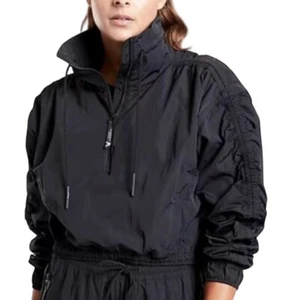Giacca a vento Athleta Allyson Felix cropped taglia S nera quarto zip nylon - Foto 1 di 16